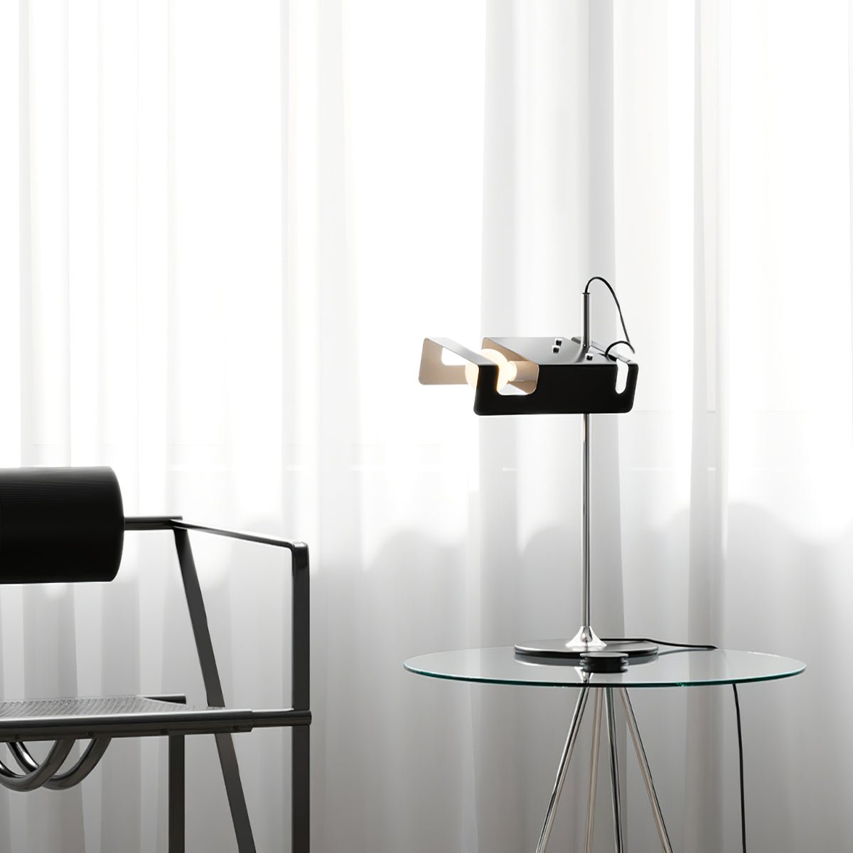 Modern Spider Metal Adjustable Table Lamp with Tilting Spotlight for Bedroom Nightstand or Desk