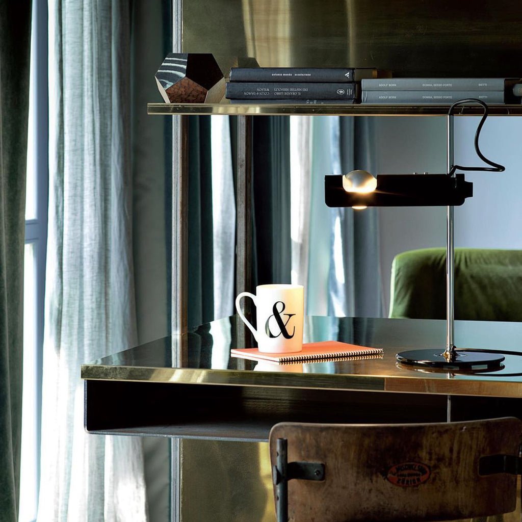Modern Spider Metal Adjustable Table Lamp with Tilting Spotlight for Bedroom Nightstand or Desk
