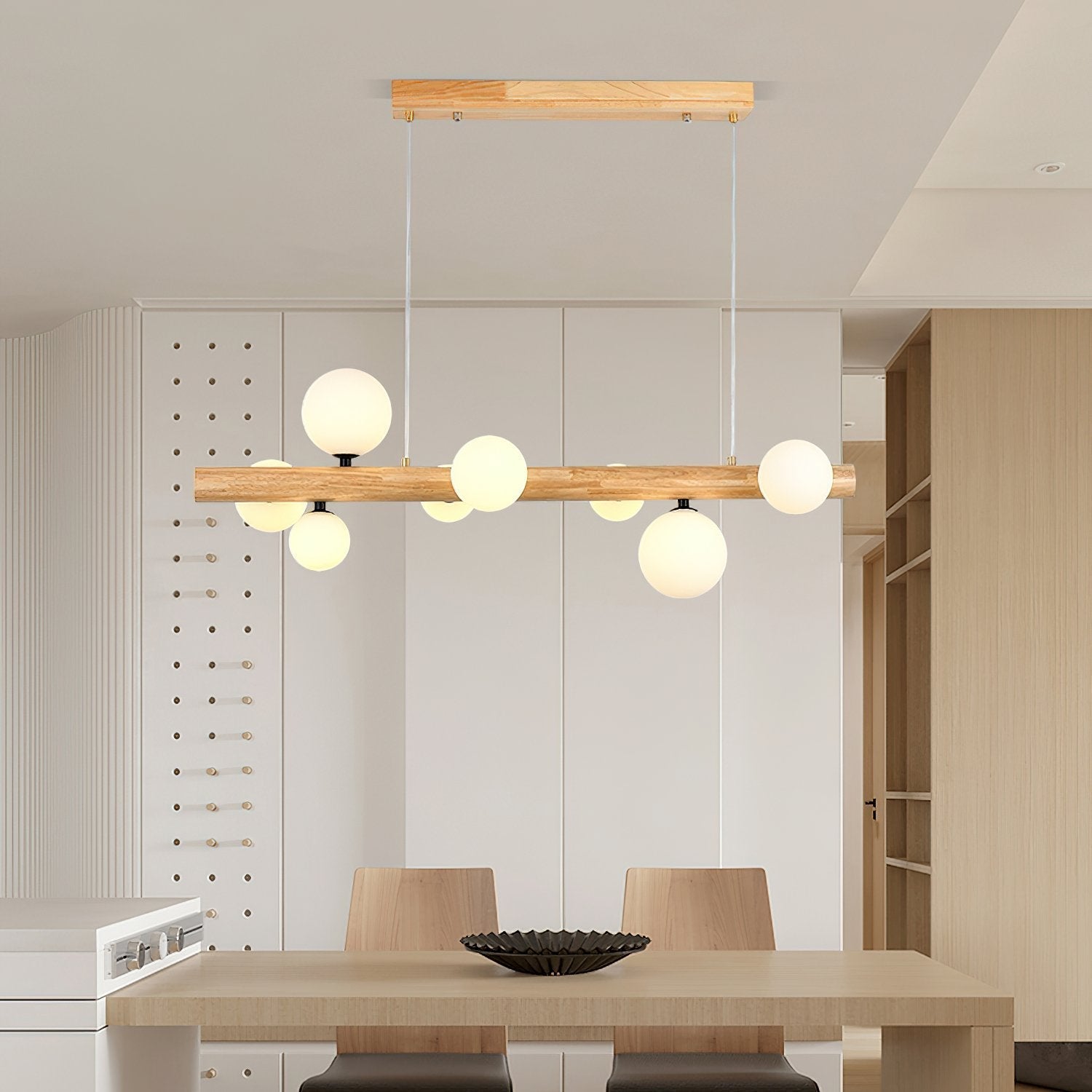 nordic-spiral-glass-ball-chandelier-wood-finish-pendant-light-for-dining-room