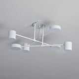 Modern Sputnik LED Flush Mount Ceiling Light with White Glass Shades 6 Light Fixture