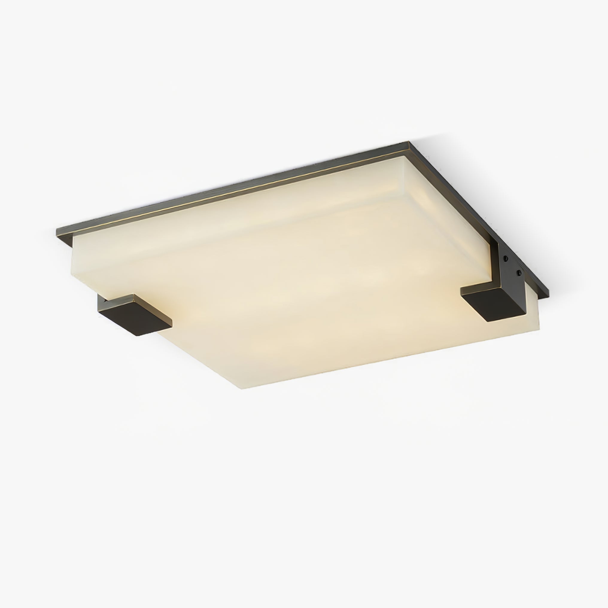 Modern Square Alabaster Stone LED Flush Mount Ceiling Lamp for Indoor Lighting