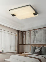 Modern Square Alabaster Stone LED Flush Mount Ceiling Lamp for Indoor Lighting