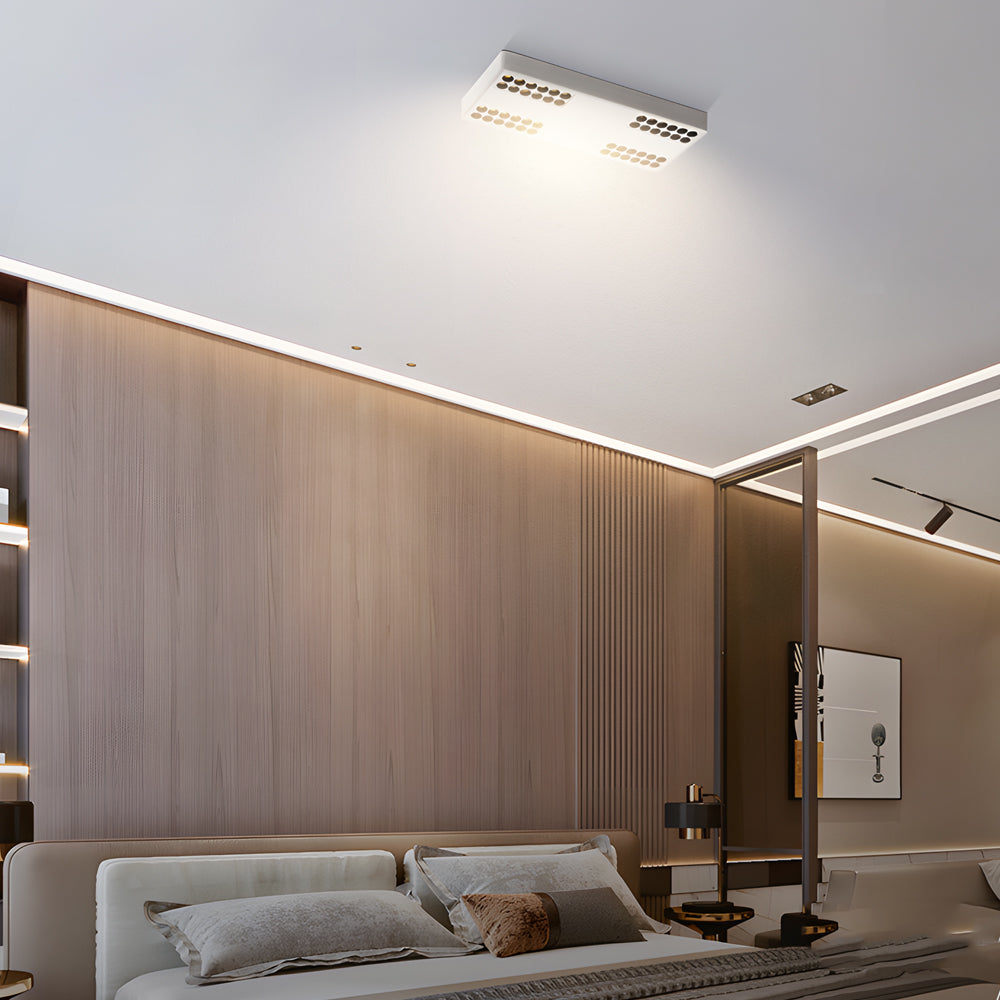 Modern Minimalist Aluminum LED Flush Mount Ceiling Downlight in Square or Rectangular Design