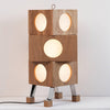 Modern Cherry Wood Square Robot Floor Lamp with Stainless Steel Frame and PC Shade