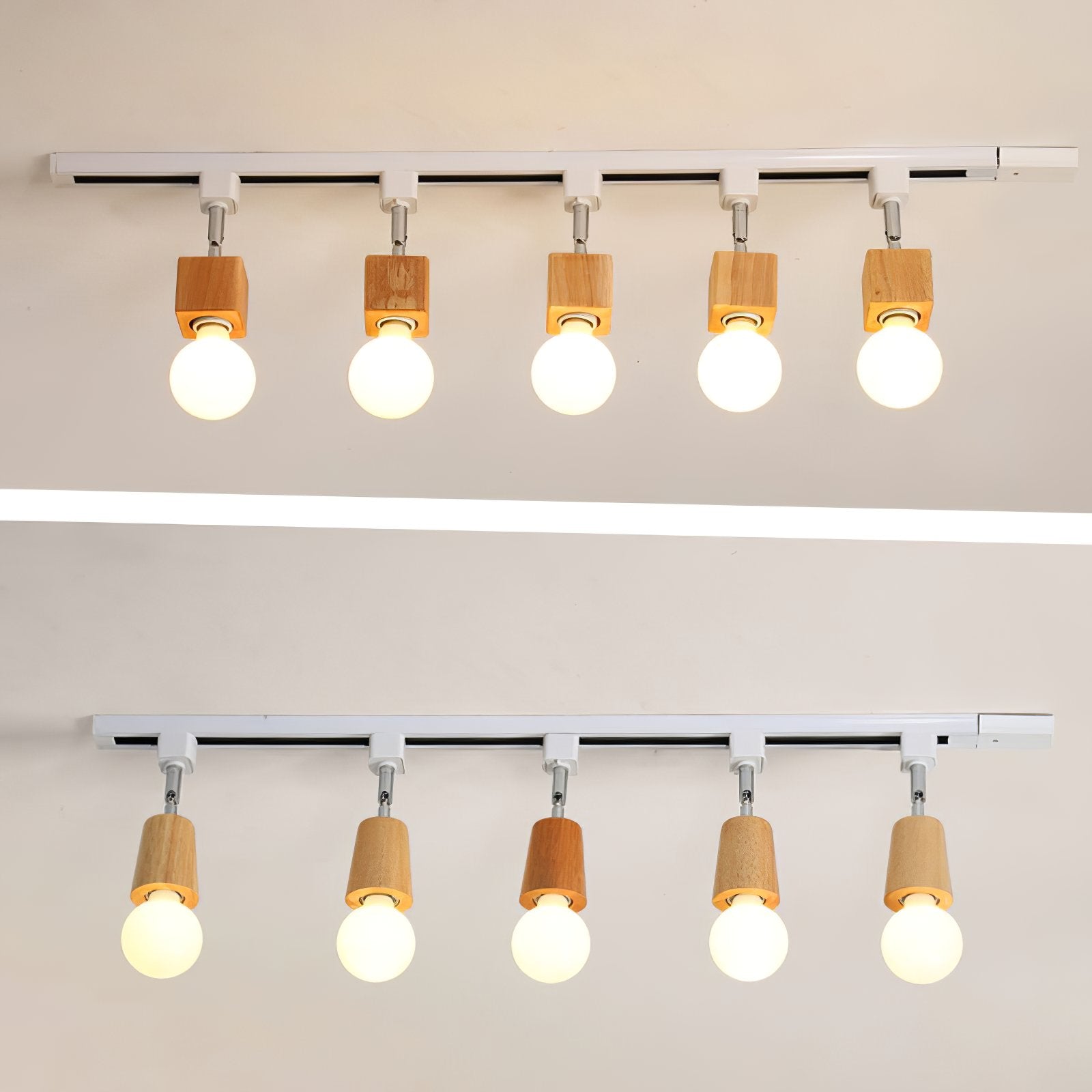 modern-nordic-square-solid-wood-track-lighting-fixture-with-glass-shades-for-dining-room