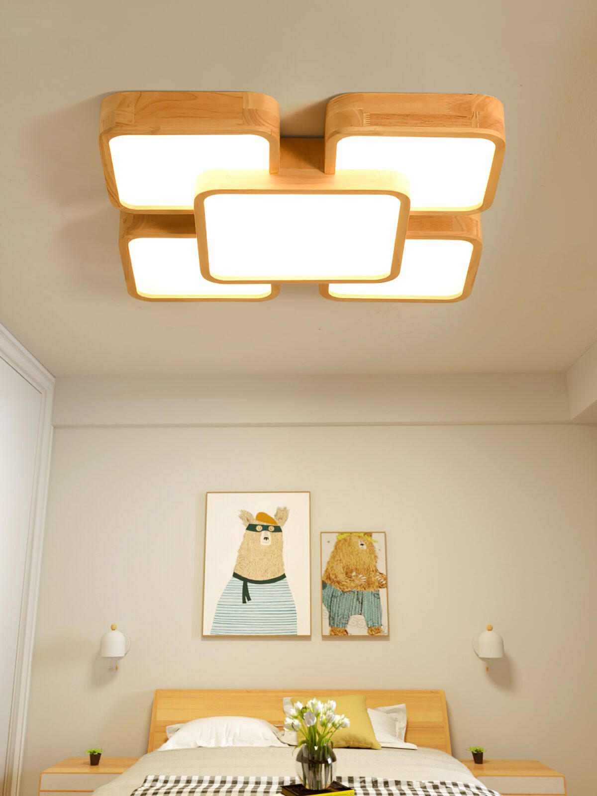 modern-rubber-wood-geometric-square-splicing-led-ceiling-light-fixture-for-living-room