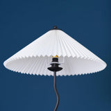 Modern Wavy Squiggle Tall Floor Lamp with Pleated Fabric Shade and Metal Base