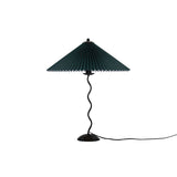 Modern Pleated Fabric Table Lamp with Nordic Wavy Metal Stem for Bedroom Living Room