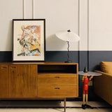 Modern Pleated Fabric Table Lamp with Nordic Wavy Metal Stem for Bedroom Living Room