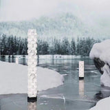Modern Stacked Alabaster Squares Standing Floor Lamp with Integrated LED Lighting