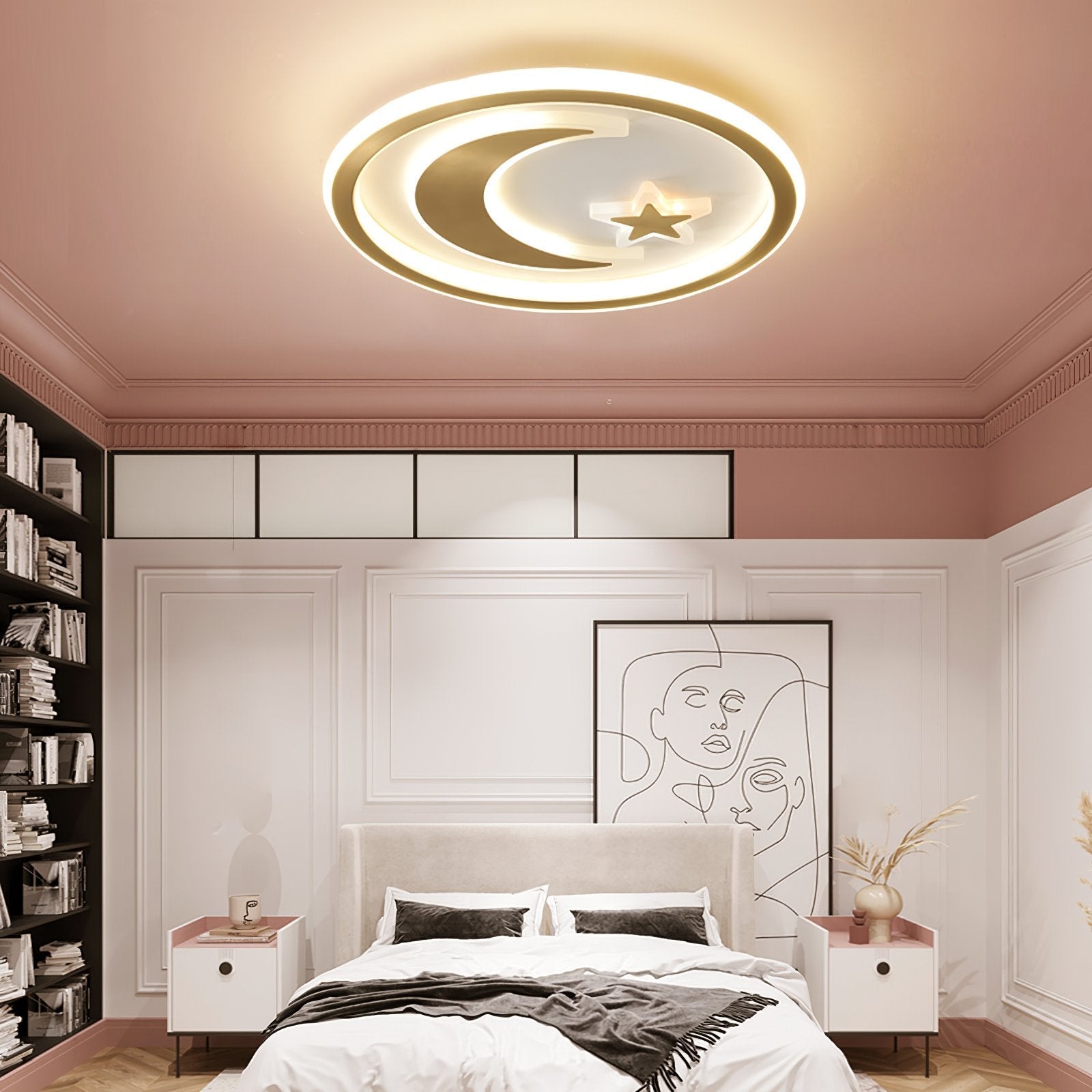 brass-star-and-moon-led-ceiling-fixture-modern-flush-mount-light-for-living-room