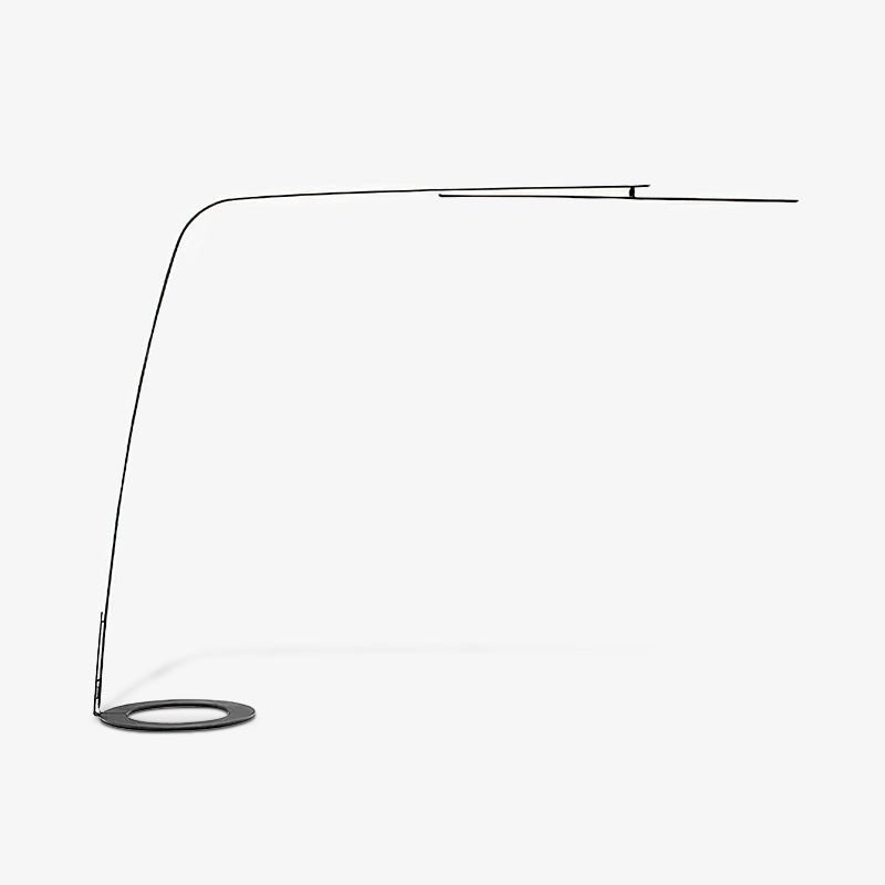 Modern Stealth LED Arc Floor Lamp with Rotating Arm for Minimalist Living Room Decor