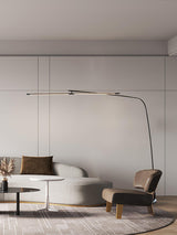 Modern Stealth LED Arc Floor Lamp with Rotating Arm for Minimalist Living Room Decor