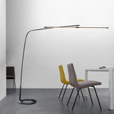 Modern Stealth LED Arc Floor Lamp with Rotating Arm for Minimalist Living Room Decor