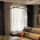 Modern Stealth LED Arc Floor Lamp with Rotating Arm for Minimalist Living Room Decor