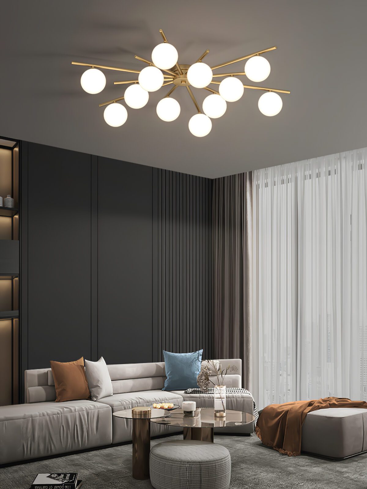 modern-mid-century-brass-ceiling-light-with-white-glass-globe-shades-and-gold-finish