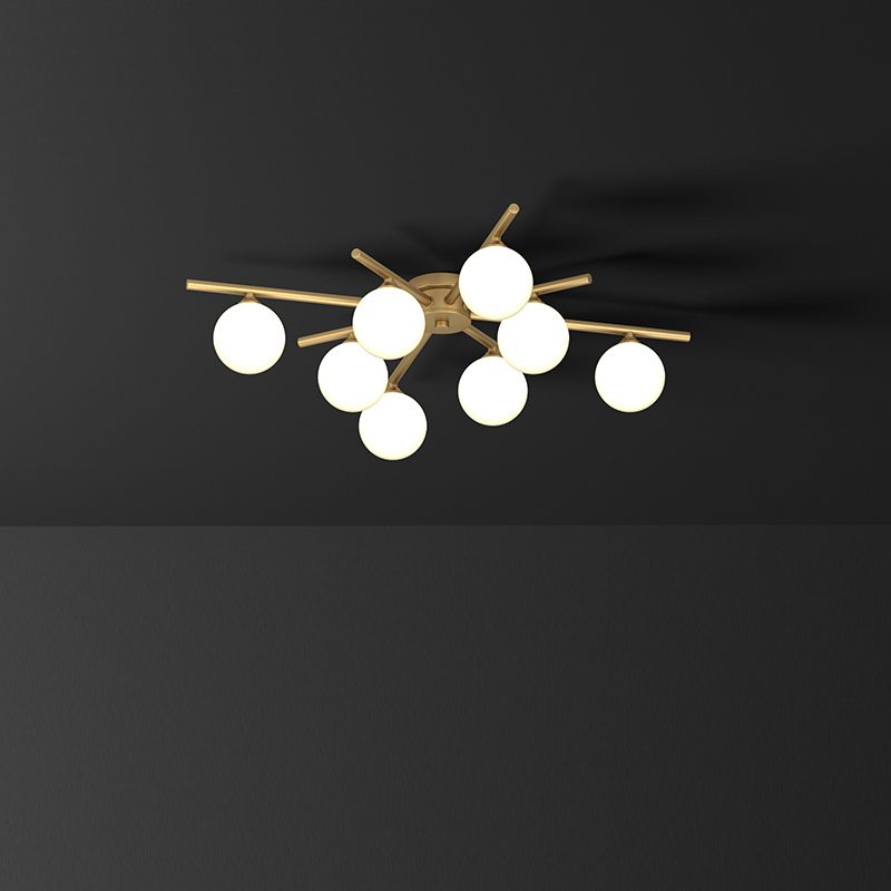 modern-mid-century-brass-ceiling-light-with-white-glass-globe-shades-and-gold-finish
