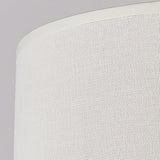 White Marble Geometric Diamond Table Lamp with White Fabric Shade and Copper Accents