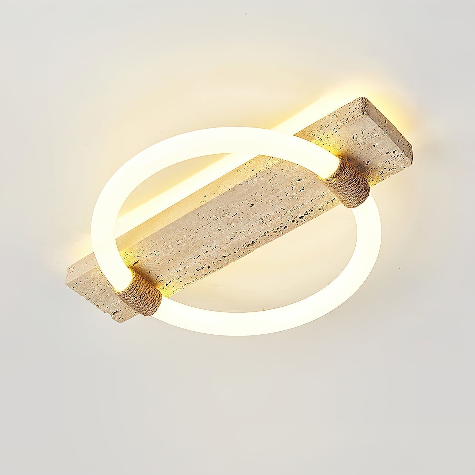 Natural Yellow Travertine LED Ceiling Lamp and Wall Sconce Flush Mount Lighting
