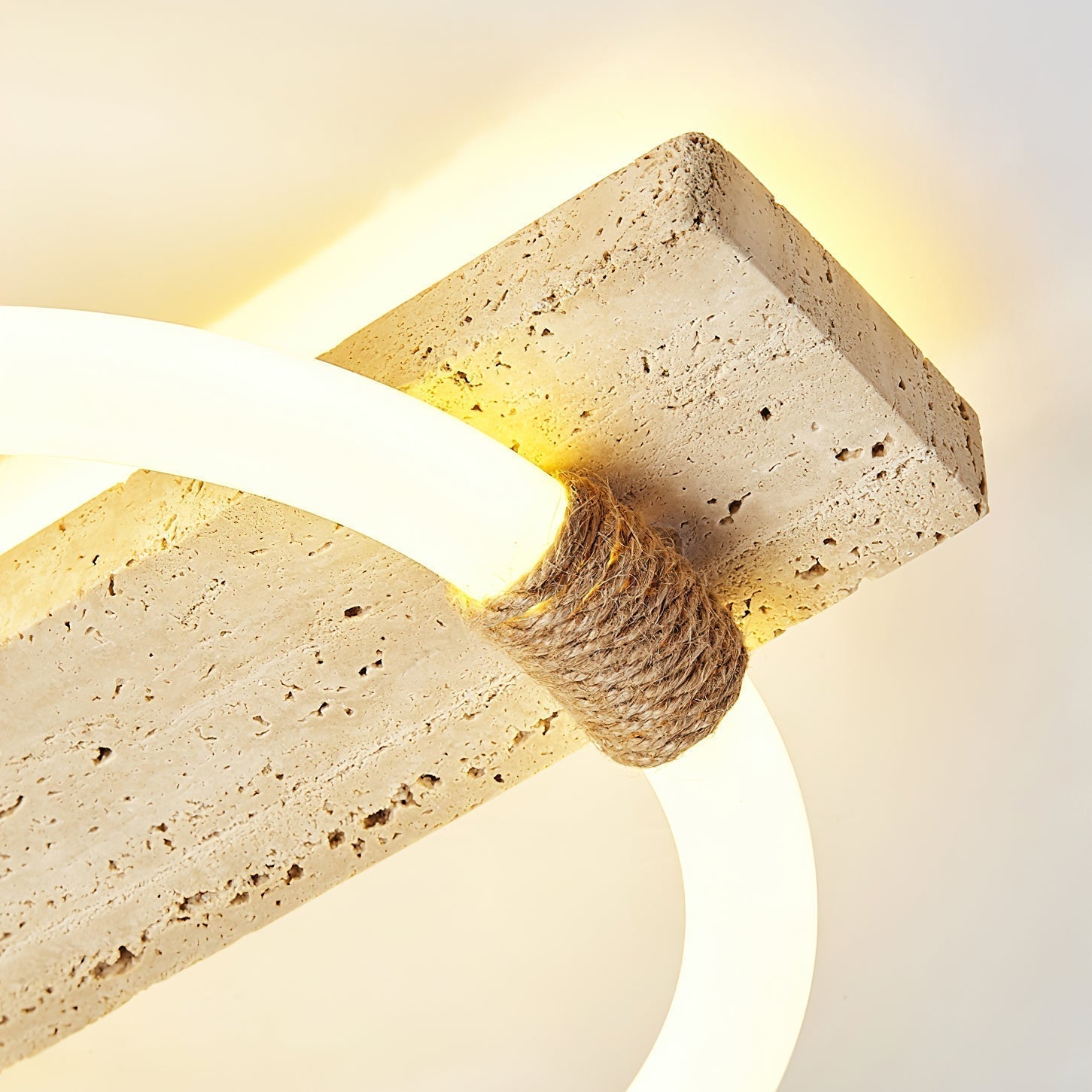 Natural Yellow Travertine LED Ceiling Lamp and Wall Sconce Flush Mount Lighting