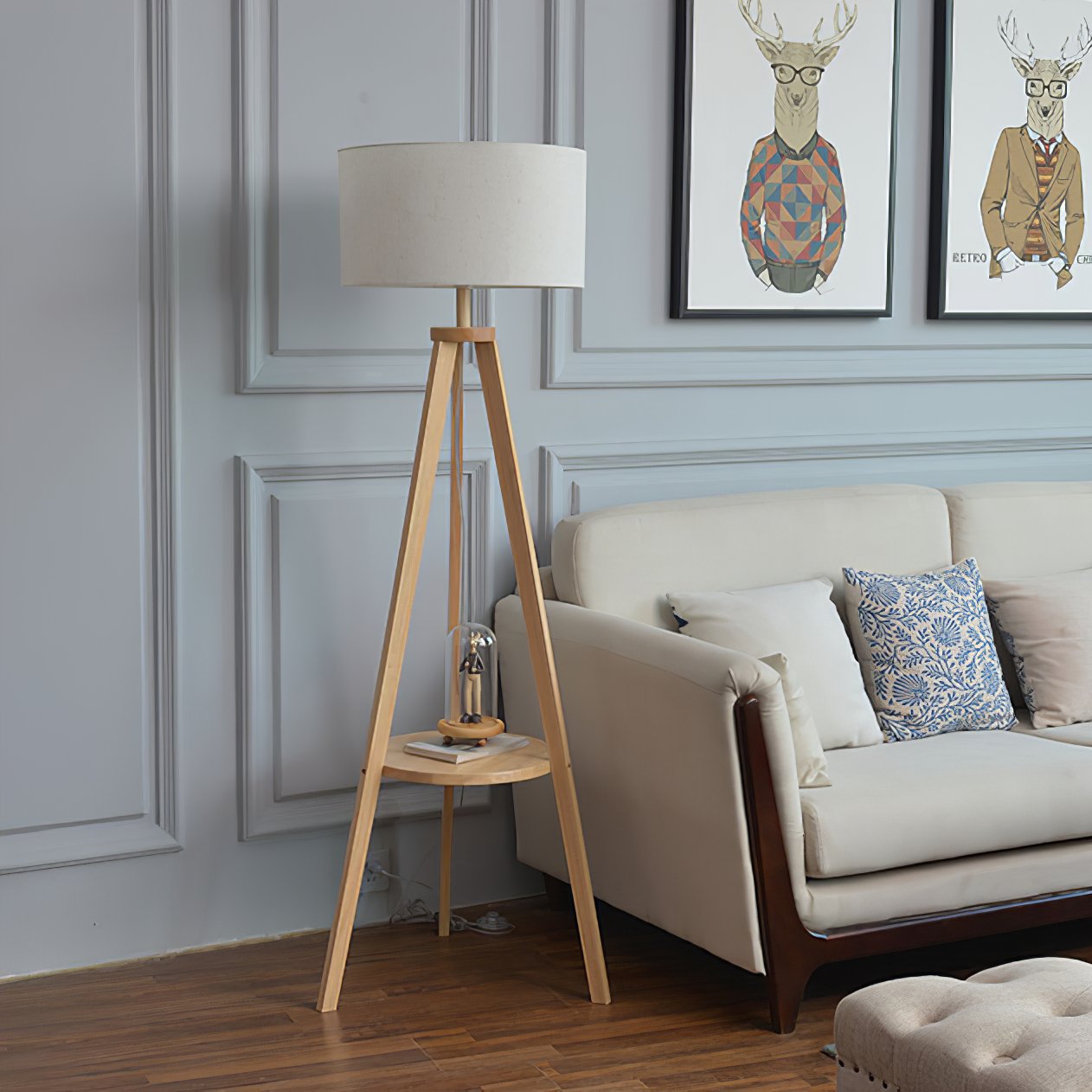 modern-ash-wood-floor-lamp-with-integrated-storage-table-and-white-fabric-shade