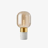 Storm Marble and Glass Table Lamp with Gold Finish for Modern Interior Lighting