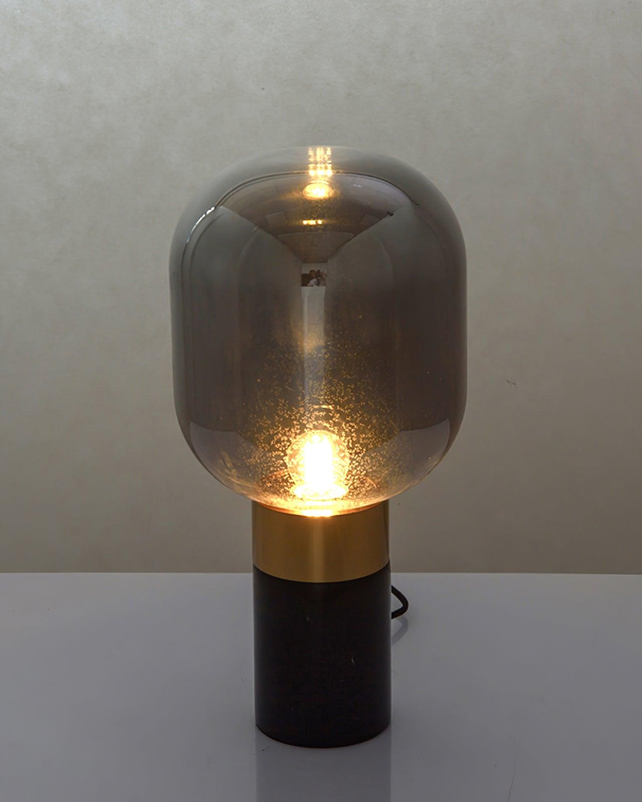 Storm Marble and Glass Table Lamp with Gold Finish for Modern Interior Lighting