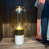 Storm Marble and Glass Table Lamp with Gold Finish for Modern Interior Lighting