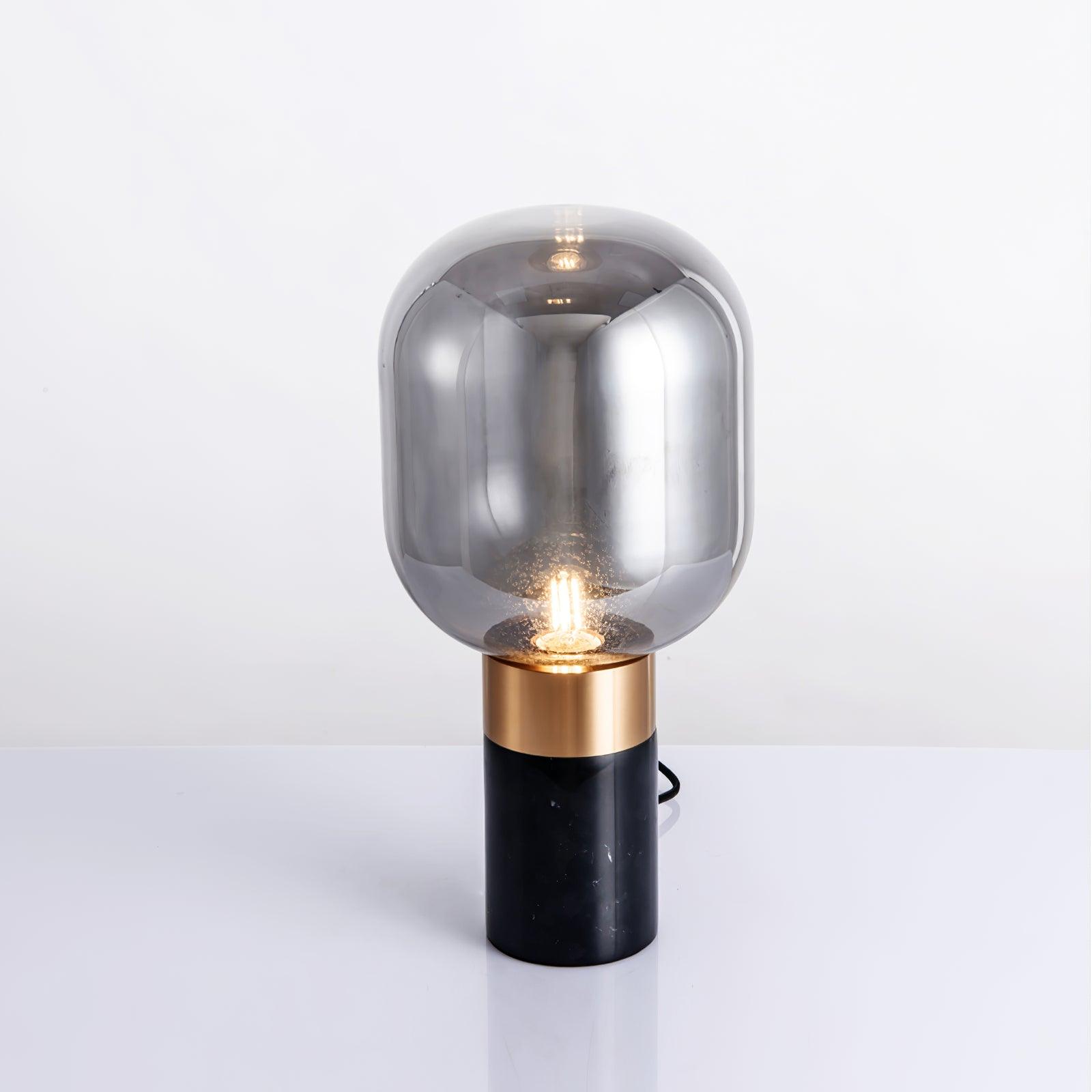 Storm Marble and Glass Table Lamp with Gold Finish for Modern Interior Lighting