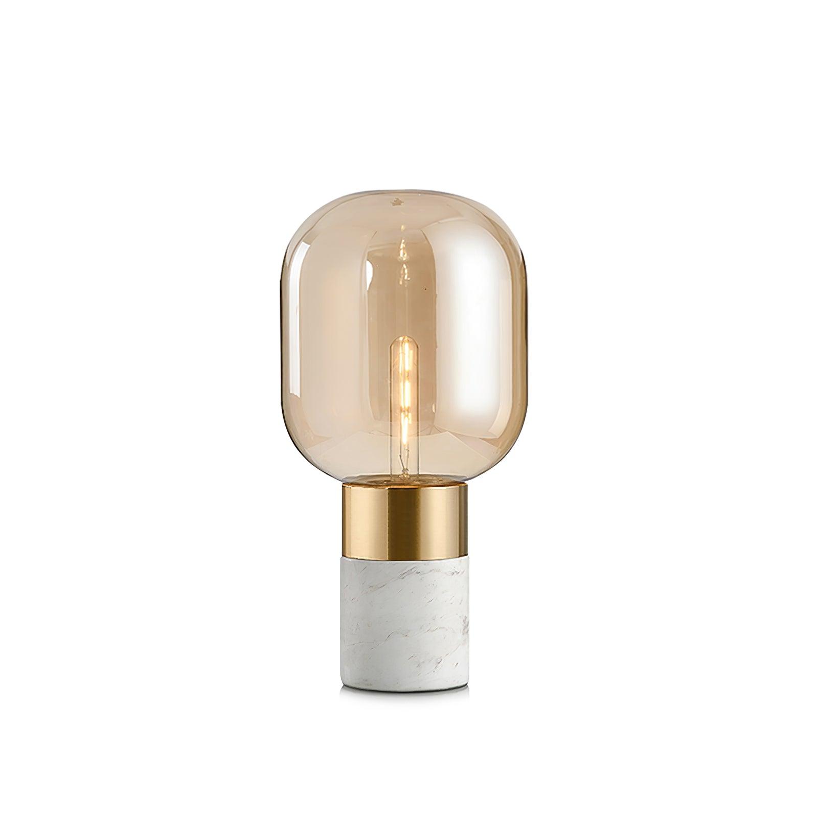 Storm Marble and Glass Table Lamp with Gold Finish for Modern Interior Lighting