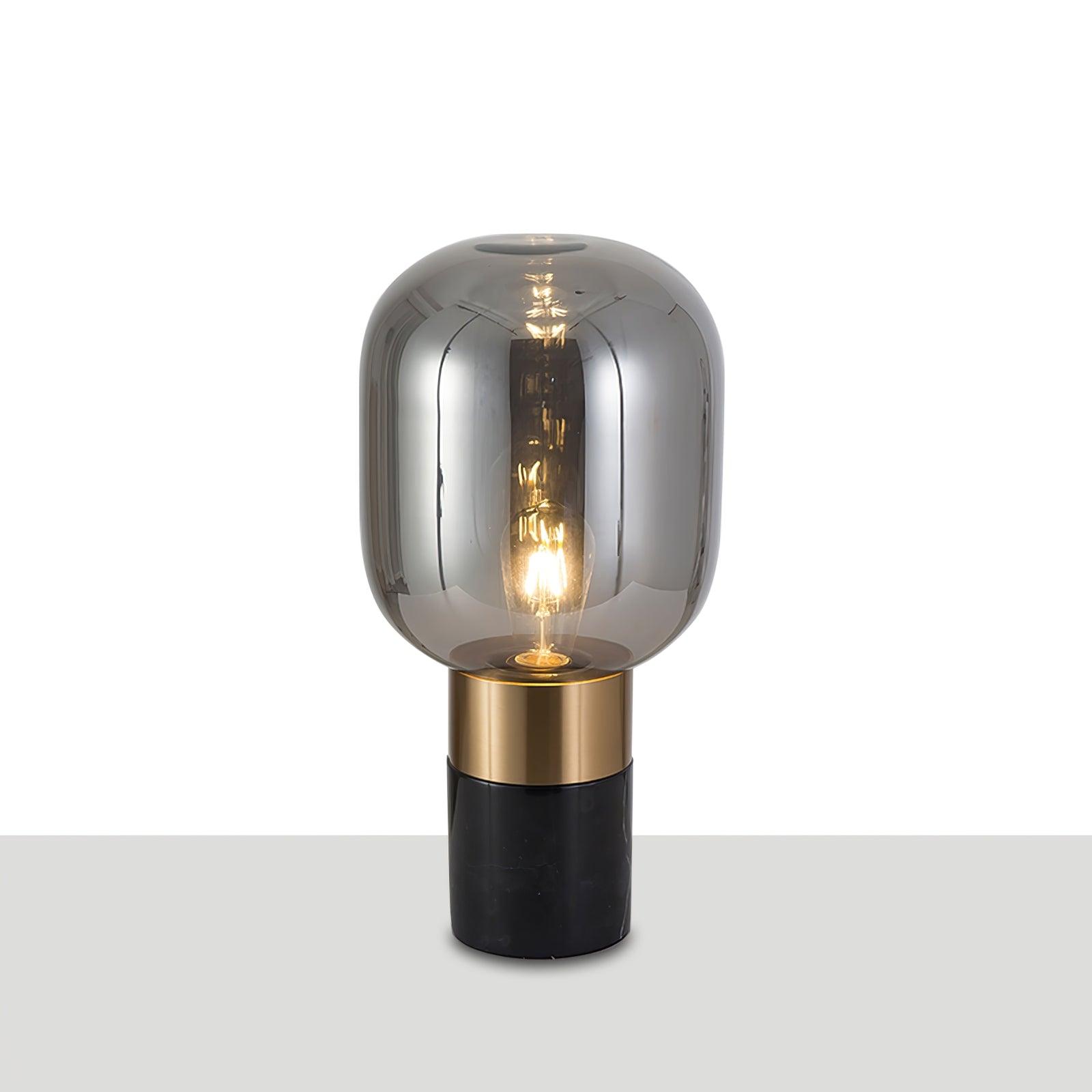 Storm Marble and Glass Table Lamp with Gold Finish for Modern Interior Lighting