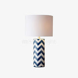 modern-navy-striped-wave-ceramic-table-lamp-with-cream-cotton-drum-shade-for-bedroom