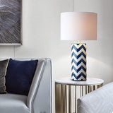 modern-navy-striped-wave-ceramic-table-lamp-with-cream-cotton-drum-shade-for-bedroom