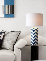 modern-navy-striped-wave-ceramic-table-lamp-with-cream-cotton-drum-shade-for-bedroom