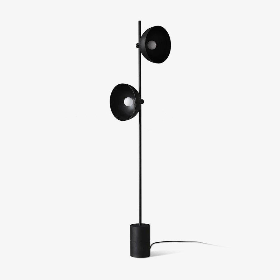 Modern Photographer Studio Standing Floor Lamp with Dual White Glass Shades