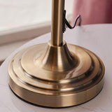 Traditional Antique Brass Table Lamp with Pleated Cream Shade and Adjustable Height