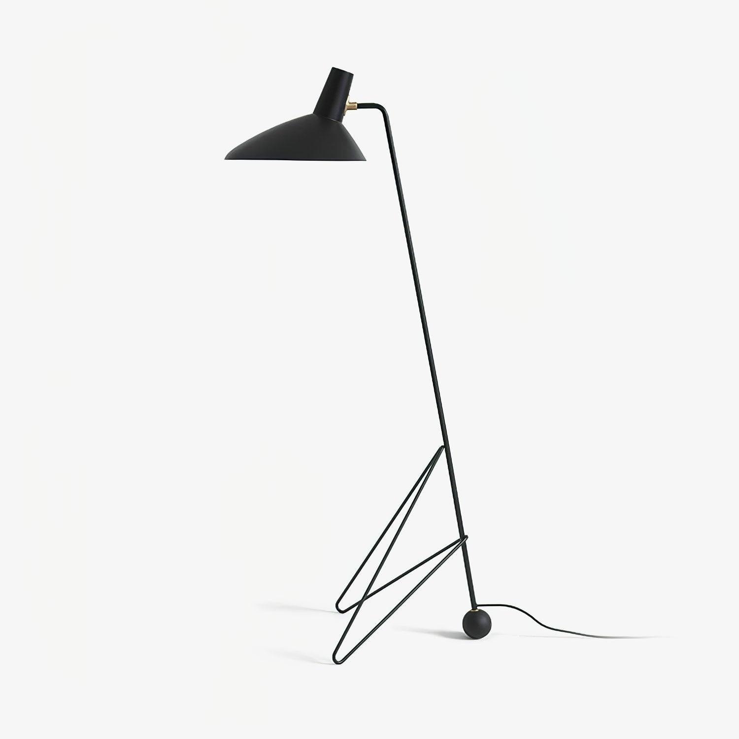 Modern Minimalist Geometric Metal Standing Lamp with Adjustable Shade for Reading
