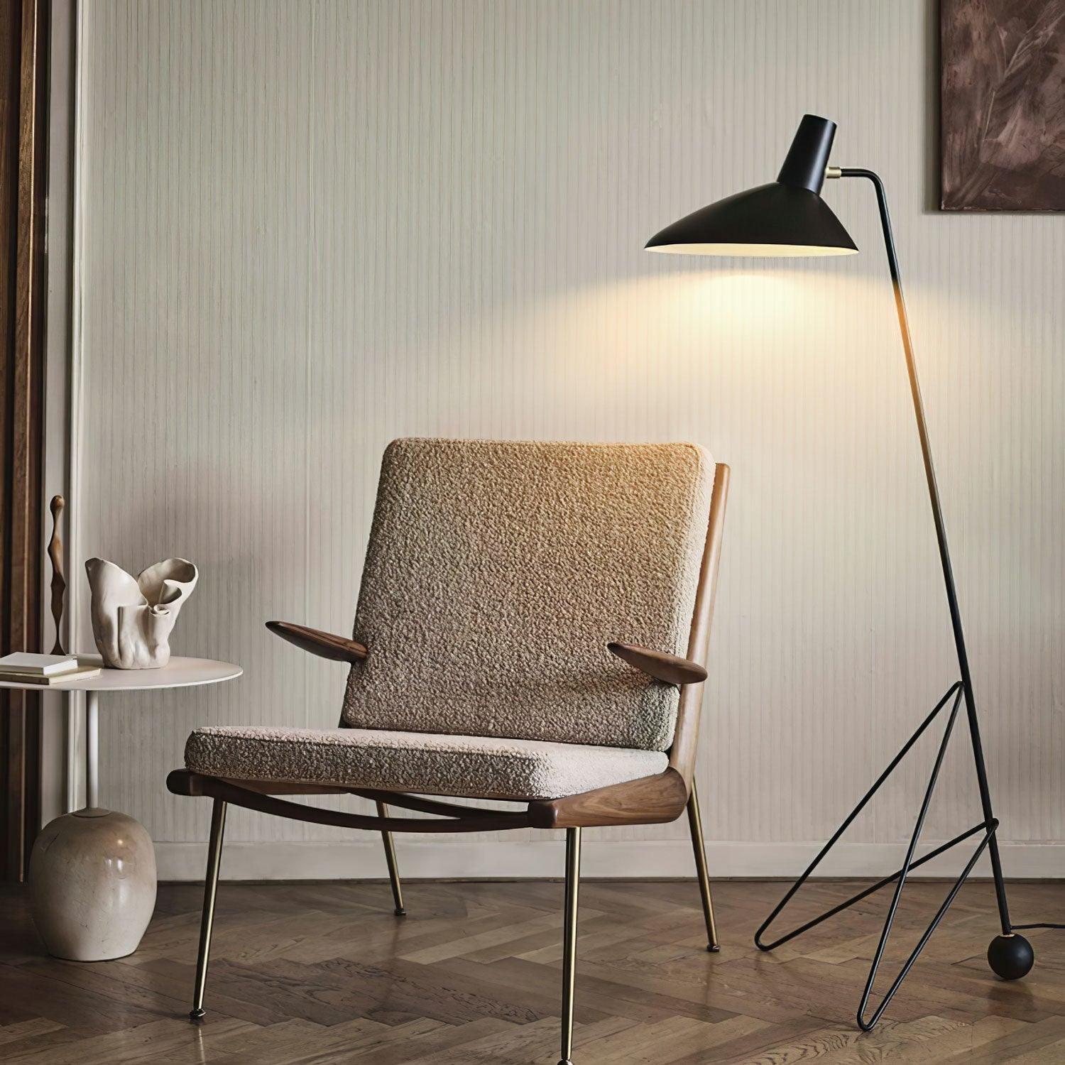 Modern Minimalist Geometric Metal Standing Lamp with Adjustable Shade for Reading