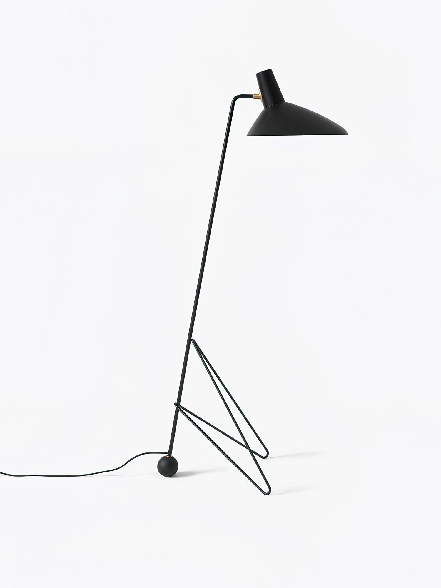 Modern Minimalist Geometric Metal Standing Lamp with Adjustable Shade for Reading