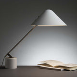 Modern Adjustable White Swing Arm Desk Lamp with Rotating Aluminum Shade