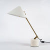 Modern Adjustable White Swing Arm Desk Lamp with Rotating Aluminum Shade
