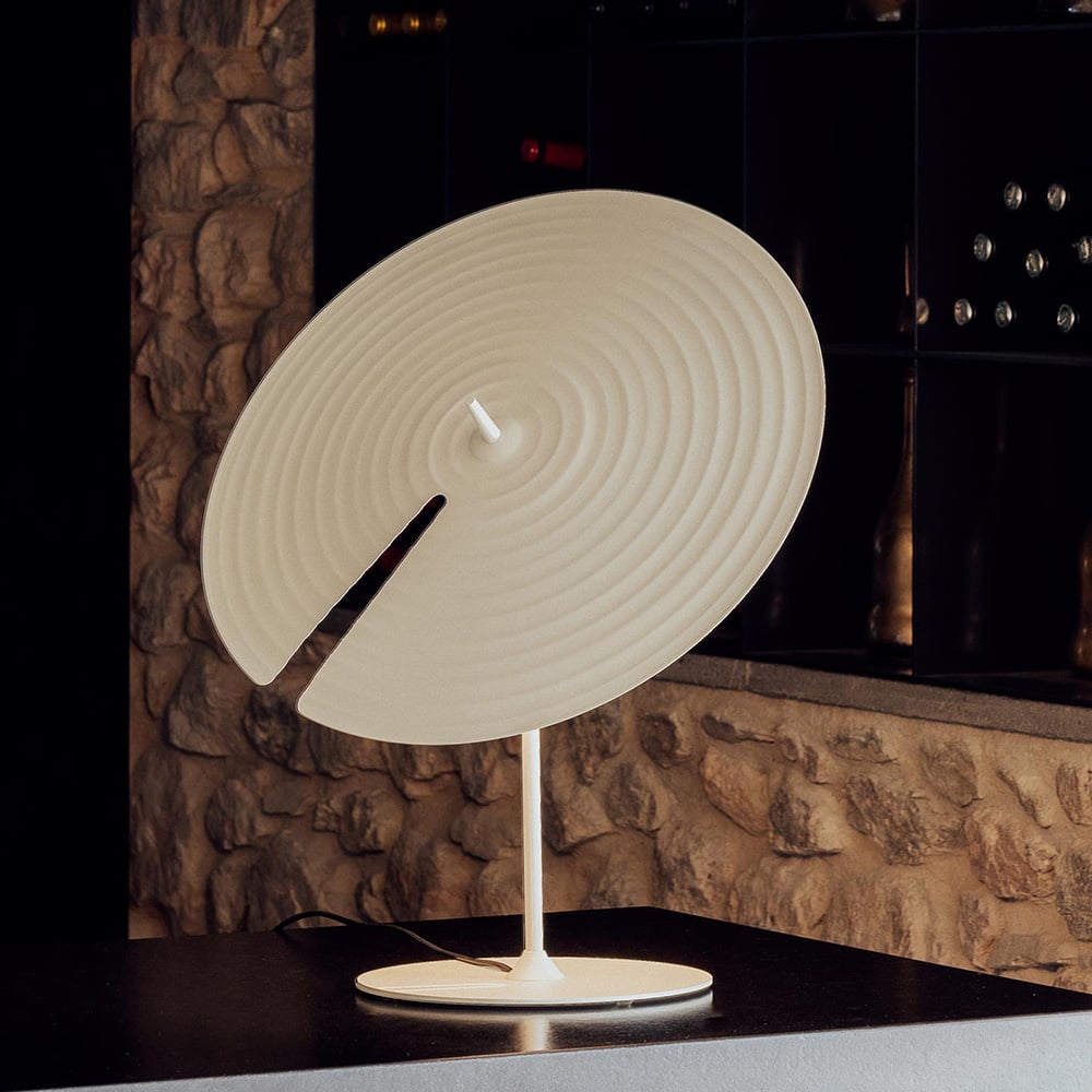 Symphony Modern Adjustable Table Lamp with Rotating Glass Shade and Magnet System