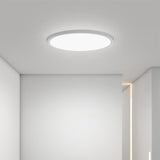 Modern Black Round LED Flush Mount Ceiling Light for Minimalist Kitchen and Dining Room Decor