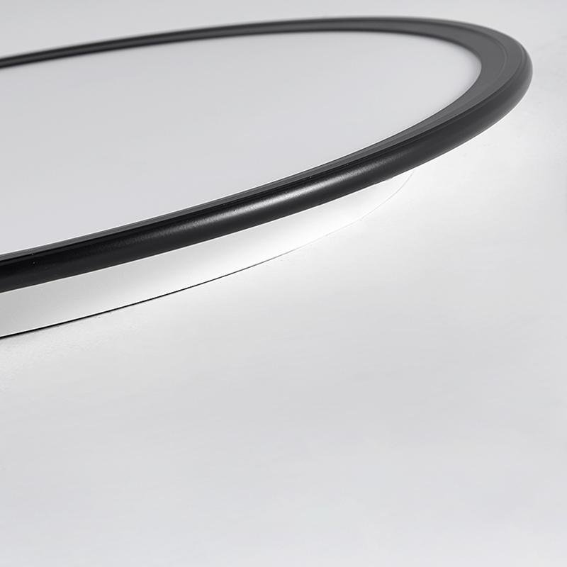 Modern Round LED Flush Mount Ceiling Light with Dimmable Aluminum Frame for Living Room and Bedroom