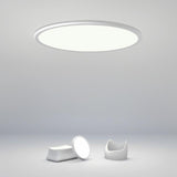 Modern Round LED Flush Mount Ceiling Light with Dimmable Aluminum Frame for Living Room and Bedroom
