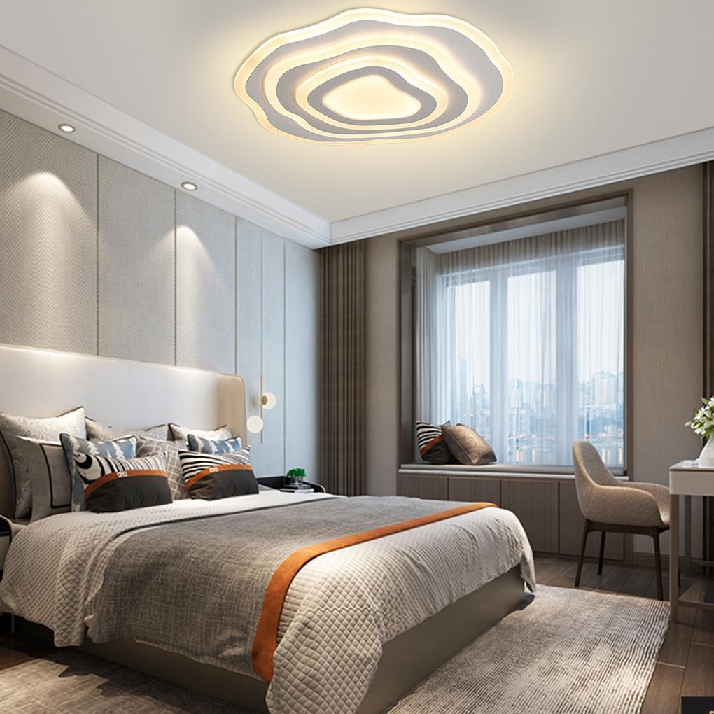 Minimalist White Rippled Flush Mount Ceiling Light with LED Integrated PMMA Shade