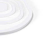 Minimalist White Rippled Flush Mount Ceiling Light with LED Integrated PMMA Shade