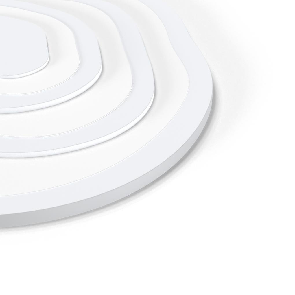 Minimalist White Rippled Flush Mount Ceiling Light with LED Integrated PMMA Shade