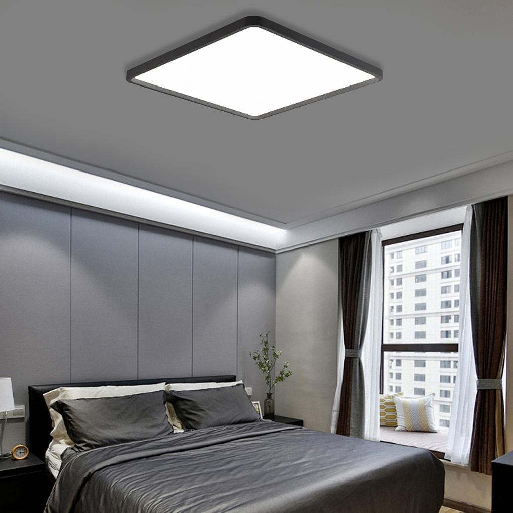 Modern Flat Black Flush Mount LED Ceiling Light for Kitchen Dining Room and Living Room