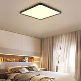 Modern Flat Black Flush Mount LED Ceiling Light for Kitchen Dining Room and Living Room